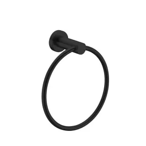 Nero Mecca Hand Towel Ring Matte Black by Nero Tapware, a Towel Rails for sale on Style Sourcebook