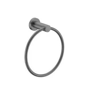 Nero Mecca Hand Towel Ring Gun Metal by Nero Tapware, a Towel Rails for sale on Style Sourcebook