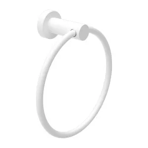 Nero Mecca Hand Towel Ring Matte White by Nero Tapware, a Towel Rails for sale on Style Sourcebook