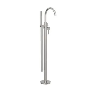 Nero Mecca Round Freestanding Mixer With Hand Shower Brushed Nickel by Nero Tapware, a Bathroom Taps & Mixers for sale on Style Sourcebook
