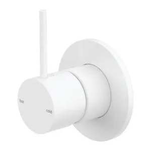 Nero Mecca Shower Mixer Handle Up 80mm Plate Matte White by Nero Tapware, a Bathroom Taps & Mixers for sale on Style Sourcebook