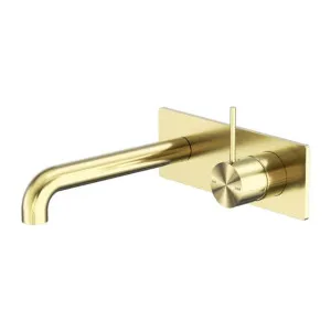 Nero Mecca Wall Basin/Bath Mixer Handle Up 230mm Brushed Gold by Nero Tapware, a Bathroom Taps & Mixers for sale on Style Sourcebook