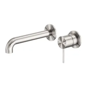 Nero Mecca Wall Basin/Bath Mixer Separate Back Plate 260mm Brushed Nickel by Nero Tapware, a Bathroom Taps & Mixers for sale on Style Sourcebook