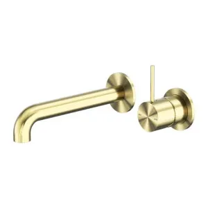 Nero Mecca Wall Basin/Bath Mixer Separate Back Plate Handle Up 120mm Brushed Gold by Nero Tapware, a Bathroom Taps & Mixers for sale on Style Sourcebook