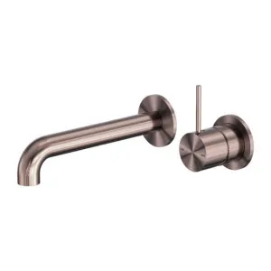 Nero Mecca Wall Basin/Bath Mixer Separate Back Plate Handle Up 160mm Brushed Bronze by Nero Tapware, a Bathroom Taps & Mixers for sale on Style Sourcebook