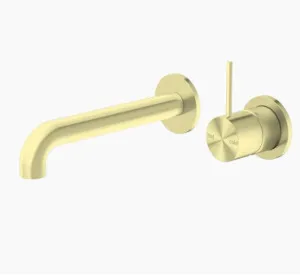 Nero Mecca Wall Basin/Bath Mixer Separate Back Plate Handle Up 185mm Brushed Gold by Nero Tapware, a Bathroom Taps & Mixers for sale on Style Sourcebook