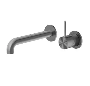 Nero Mecca Wall Basin/Bath Mixer Separate Back Plate Handle Up 185mm Gun Metal by Nero Tapware, a Bathroom Taps & Mixers for sale on Style Sourcebook