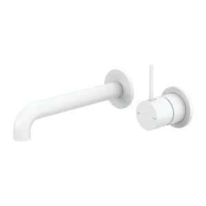 Nero Mecca Wall Basin/Bath Mixer Separate Back Plate Handle Up 230mm Matte White by Nero Tapware, a Bathroom Taps & Mixers for sale on Style Sourcebook