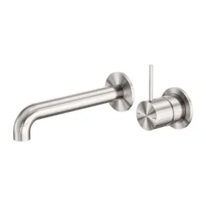 Nero Mecca Wall Basin/Bath Mixer Separate Back Plate Handle Up 260mm Brushed Nickel by Nero Tapware, a Bathroom Taps & Mixers for sale on Style Sourcebook