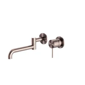 Nero Mecca Wall Basin/Bath Mixer Swivel Spout 225mm Brushed Bronze by Nero Tapware, a Bathroom Taps & Mixers for sale on Style Sourcebook