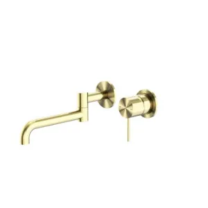 Nero Mecca Wall Basin/Bath Mixer Swivel Spout 225mm Brushed Gold by Nero Tapware, a Bathroom Taps & Mixers for sale on Style Sourcebook