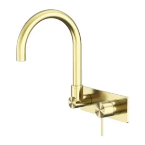 Nero Mecca Wall Basin/Bath Mixer Swivel Spout Brushed Gold by Nero Tapware, a Bathroom Taps & Mixers for sale on Style Sourcebook