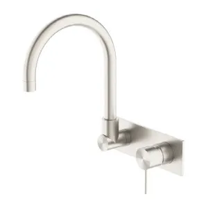 Nero Mecca Wall Basin/Bath Mixer Swivel Spout Brushed Nickel by Nero Tapware, a Bathroom Taps & Mixers for sale on Style Sourcebook
