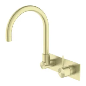 Nero Mecca Wall Basin/Bath Mixer Swivel Spout Handle Up Brushed Gold by Nero Tapware, a Bathroom Taps & Mixers for sale on Style Sourcebook