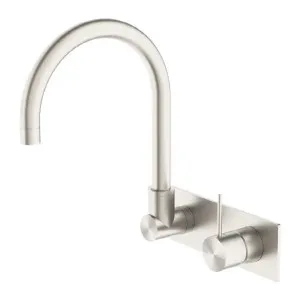 Nero Mecca Wall Basin/Bath Mixer Swivel Spout Handle Up Brushed Nickel by Nero Tapware, a Bathroom Taps & Mixers for sale on Style Sourcebook