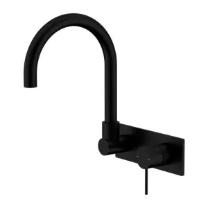 Nero Mecca Wall Basin/Bath Mixer Swivel Spout Matte Black by Nero Tapware, a Bathroom Taps & Mixers for sale on Style Sourcebook