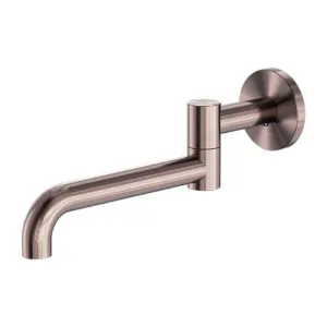 Nero Mecca Wall Mounted Swivel Basin/Bath Spout 225mm Brushed Bronze by Nero Tapware, a Bathroom Taps & Mixers for sale on Style Sourcebook