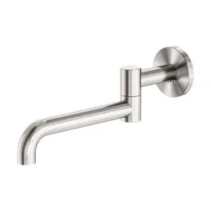 Nero Mecca Wall Mounted Swivel Basin/Bath Spout 225mm Brushed Nickel by Nero Tapware, a Bathroom Taps & Mixers for sale on Style Sourcebook