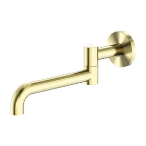 Nero Mecca Wall Mounted Swivel Basin/Bath Spout 225mm Brushed Gold by Nero Tapware, a Bathroom Taps & Mixers for sale on Style Sourcebook