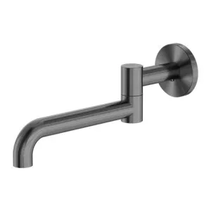 Nero Mecca Wall Mounted Swivel Basin/Bath Spout 225mm Gun Metal by Nero Tapware, a Bathroom Taps & Mixers for sale on Style Sourcebook