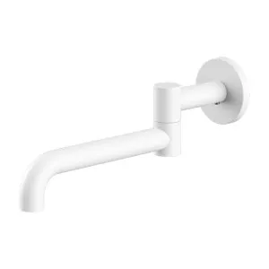 Nero Mecca Wall Mounted Swivel Basin/Bath Spout 225mm Matte White by Nero Tapware, a Bathroom Taps & Mixers for sale on Style Sourcebook