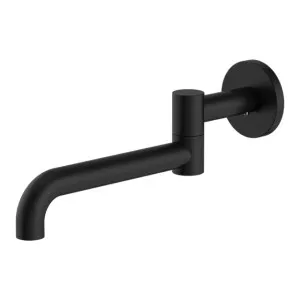 Nero Mecca Wall Mounted Swivel Basin/Bath Spout 225mm Matte Black by Nero Tapware, a Bathroom Taps & Mixers for sale on Style Sourcebook
