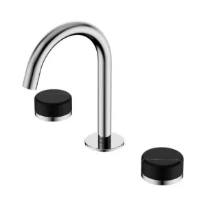Nero Serenity Basin Set Arc Spout With Marquina Black Handle Chrome by Nero Tapware, a Bathroom Taps & Mixers for sale on Style Sourcebook