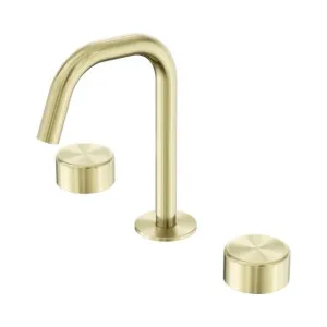 Nero Serenity Basin Set Arc Spout With Metal Handle Brushed Gold by Nero Tapware, a Bathroom Taps & Mixers for sale on Style Sourcebook