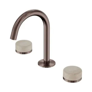 Nero Serenity Basin Set Arc Spout With Rome Travertine Handle Brushed Bronze by Nero Tapware, a Bathroom Taps & Mixers for sale on Style Sourcebook