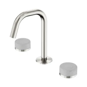 Nero Serenity Basin Set Edge Spout With Carrara Handle Brushed Nickel by Nero Tapware, a Bathroom Taps & Mixers for sale on Style Sourcebook