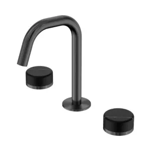 Nero Serenity Basin Set Edge Spout With Marquina Black Handle Gun Metal by Nero Tapware, a Bathroom Taps & Mixers for sale on Style Sourcebook
