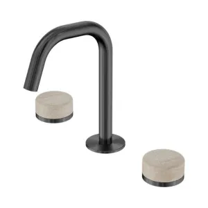 Nero Serenity Basin Set Edge Spout With Rome Travertine Handle Gun Metal by Nero Tapware, a Bathroom Taps & Mixers for sale on Style Sourcebook