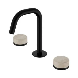 Nero Serenity Basin Set Edge Spout With Rome Travertine Handle Matte Black by Nero Tapware, a Bathroom Taps & Mixers for sale on Style Sourcebook