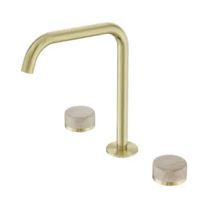 Nero Serenity Bath/Kitchen Set Edge Spout With Rome Travertine Handle Brushed Gold by Nero Tapware, a Bathroom Taps & Mixers for sale on Style Sourcebook