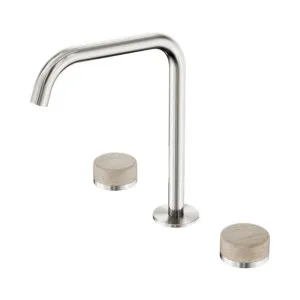 Nero Serenity Bath/Kitchen Set Edge Spout With Rome Travertine Handle Brushed Nickel by Nero Tapware, a Bathroom Taps & Mixers for sale on Style Sourcebook