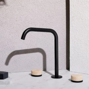 Nero Serenity Bath/Kitchen Set Edge Spout With Rome Travertine Handle Matte Black by Nero Tapware, a Bathroom Taps & Mixers for sale on Style Sourcebook