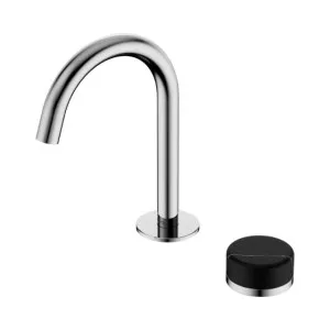 Nero Serenity Progressive Basin Mixer Arc Spout With Marquina Black Handle Chrome by Nero Tapware, a Bathroom Taps & Mixers for sale on Style Sourcebook