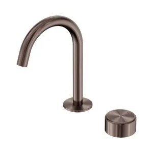 Nero Serenity Progressive Basin Mixer Arc Spout With Metal Handle Brushed Bronze by Nero Tapware, a Bathroom Taps & Mixers for sale on Style Sourcebook