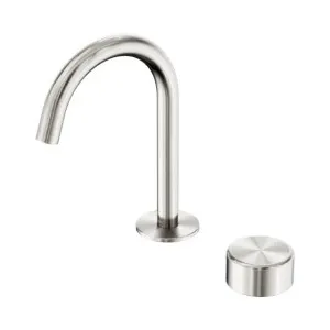 Nero Serenity Progressive Basin Mixer Arc Spout With Metal Handle Brushed Nickel by Nero Tapware, a Bathroom Taps & Mixers for sale on Style Sourcebook