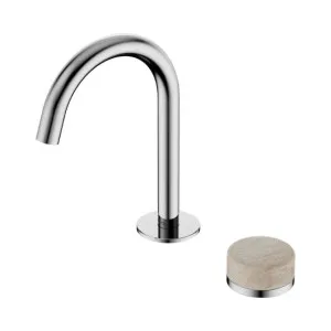 Nero Serenity Progressive Basin Mixer Arc Spout With Rome Travertine Handle Chrome by Nero Tapware, a Bathroom Taps & Mixers for sale on Style Sourcebook
