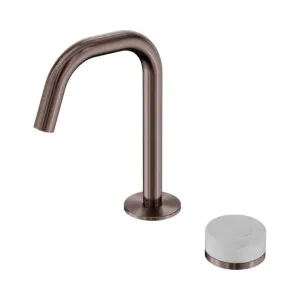 Nero Serenity Progressive Basin Mixer Edge Spout With Carrara Handle Brushed Bronze by Nero Tapware, a Bathroom Taps & Mixers for sale on Style Sourcebook