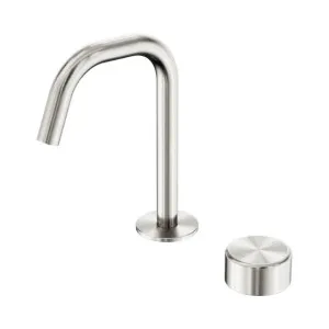 Nero Serenity Progressive Basin Mixer Edge Spout With Metal Handle Brushed Nickel by Nero Tapware, a Bathroom Taps & Mixers for sale on Style Sourcebook