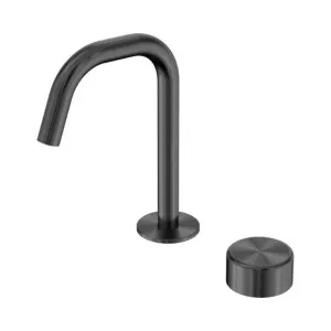 Nero Serenity Progressive Basin Mixer Edge Spout With Metal Handle Gun Metal by Nero Tapware, a Bathroom Taps & Mixers for sale on Style Sourcebook