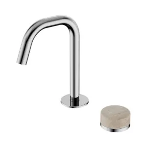 Nero Serenity Progressive Basin Mixer Edge Spout With Rome Travertine Handle Chrome by Nero Tapware, a Bathroom Taps & Mixers for sale on Style Sourcebook