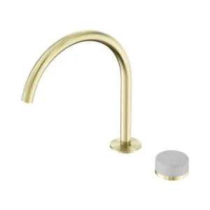 Nero Serenity Progressive Bath/Kitchen Mixer Arc Spout With Carrara Handle Brushed Gold by Nero Tapware, a Kitchen Taps & Mixers for sale on Style Sourcebook