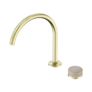 Nero Serenity Progressive Bath/Kitchen Mixer Arc Spout With Rome Travertine Handle Brushed Gold by Nero Tapware, a Kitchen Taps & Mixers for sale on Style Sourcebook