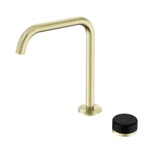 Nero Serenity Progressive Bath/Kitchen Mixer Edge Spout With Marquina Black Handle Brushed Gold by Nero Tapware, a Kitchen Taps & Mixers for sale on Style Sourcebook