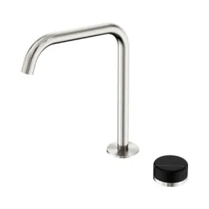 Nero Serenity Progressive Bath/Kitchen Mixer Edge Spout With Marquina Black Handle Brushed Nickel by Nero Tapware, a Kitchen Taps & Mixers for sale on Style Sourcebook