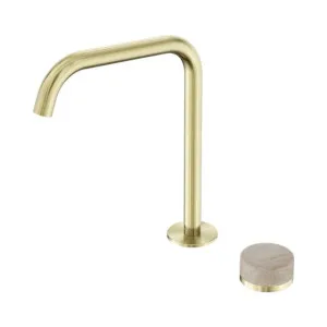 Nero Serenity Progressive Bath/Kitchen Mixer Edge Spout With Rome Travertine Handle Brushed Gold by Nero Tapware, a Kitchen Taps & Mixers for sale on Style Sourcebook