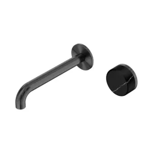 Nero Serenity Progressive Wall Basin Mixer 220mm Spout With Marquina Black Handle Gun Metal by Nero Tapware, a Bathroom Taps & Mixers for sale on Style Sourcebook